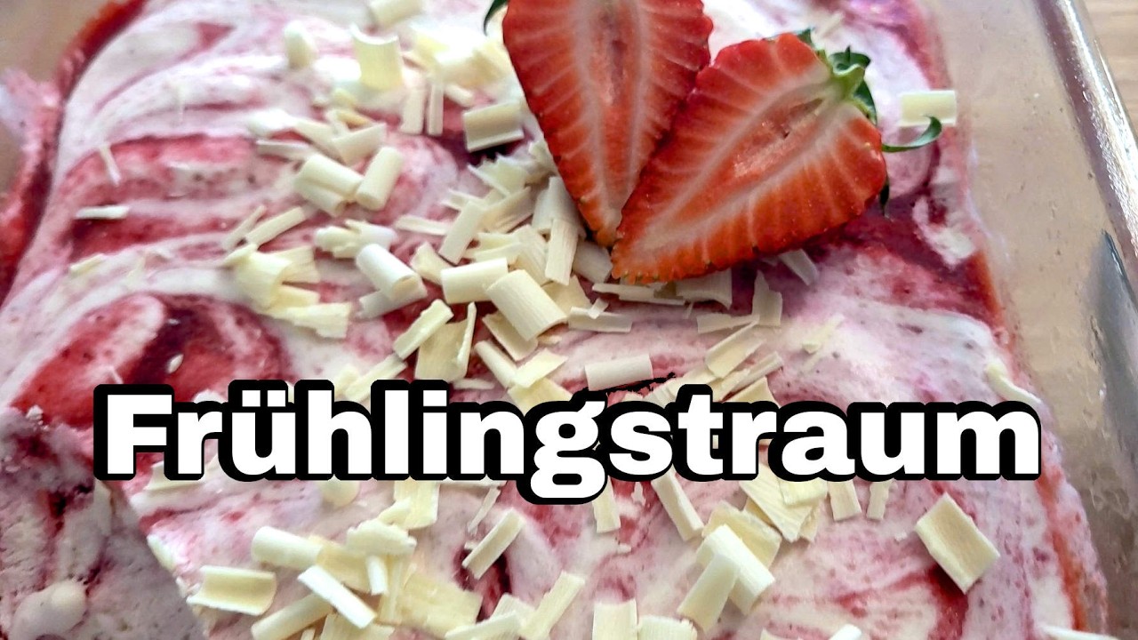 Vanille-Erdbeereis 👉 Ein Frühlingstraum mit wenigen Zutaten