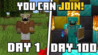 Join Minecraft 100 player Civilization Events (You Can join!)