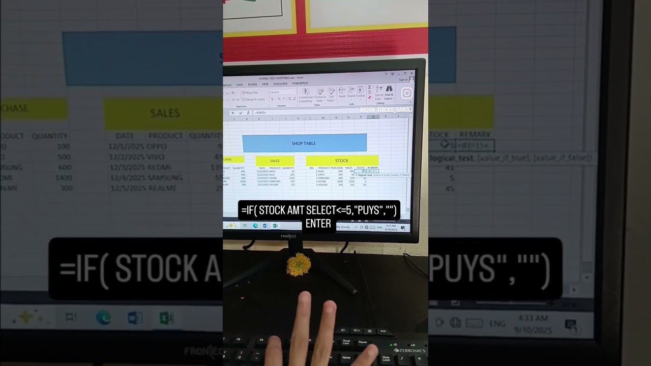 HOW TO CREATE REMARK IN EXCEL..👈🖥 # ICON_TRICKS_SANGLI  # ICONFANS # DAILY UPDATED REELS