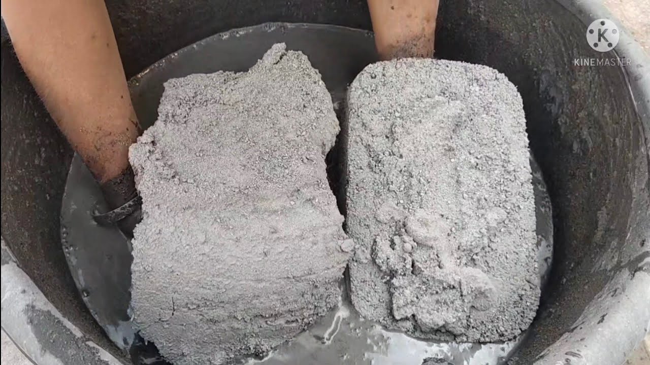 Asmr - Charcoal+sand cement huge blocks and chunks crumbling in lots of water 💦 