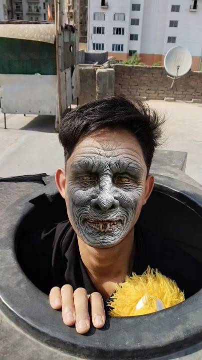 भैया ड्रम के अंदर भूत है ☠️😱 #short #shortfeed