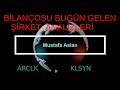 ARCLK KLSYN HİSSE SENETLERİ TAHLİLLERİ BİLANÇOSU BU GÜN GELEN HİSSELER
