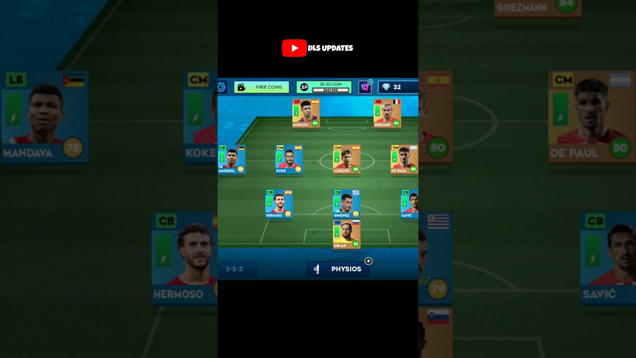 DLS24 Juventus vs Atletico Madrid team 