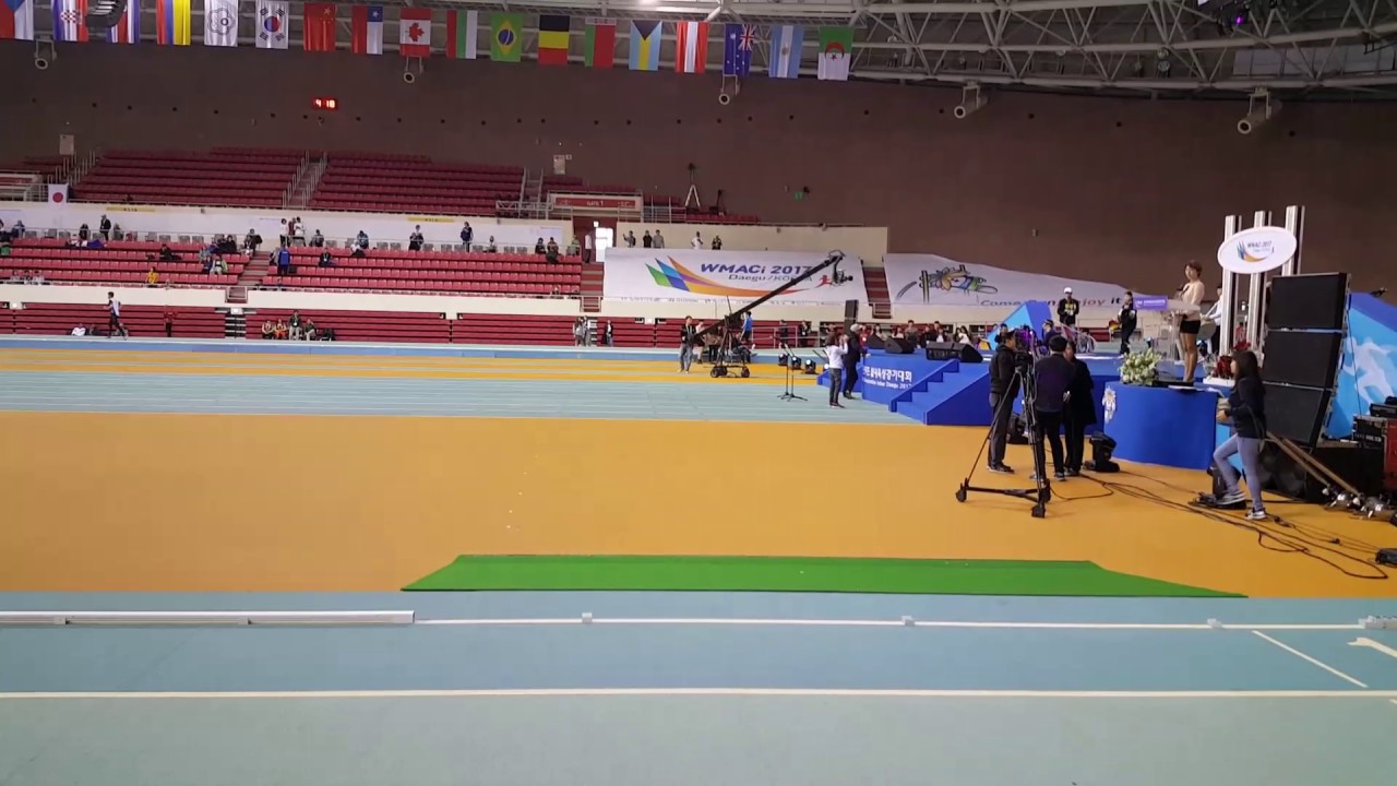 My racewalk training in Daegu, Korea, during World Masters Athletics Championships Indoor 2017