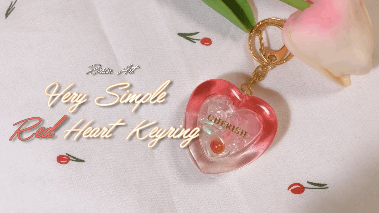 [eng|레진공예] simple is best! 베이직한 하트 워터쉐이커키링만들어봤어요! | watch me resin