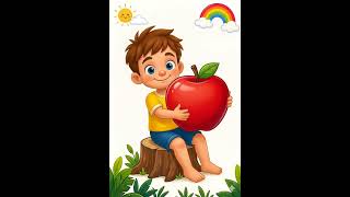 A is for Apple 🍎 #abc #apple #aforapple #kidslearning #nurseryrhymes #alphabetsong