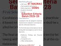 IIT MADRAS MBA Selection Criteria 2026 Batch | IIT MADRAS DOMS Selection Criteria 2026 #cat2iim