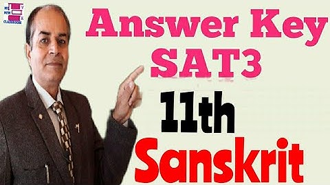 solved question paper sanskrit SAT3 class 11 answer key by vijay kumar