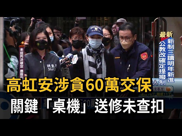 高虹安涉貪週五60萬交保 「私人桌機」送修未查扣－民視台語新聞