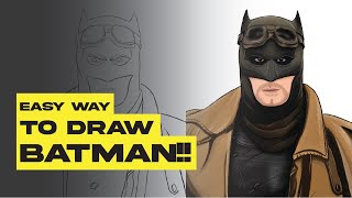 HOW TO DRAW IN 5 MINUTES | The Batman | Portrait Painting | Knightmare suit | Procreate
