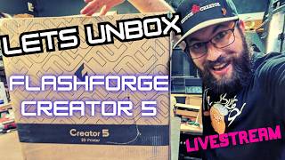 FLASHFORGE CREATOR 5 Tool-Changer Unbox and Setup Livestream #3dprinting #unboxing