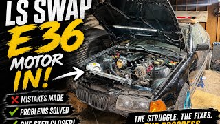     From Setbacks to Success: LS Swap E36 Gets the Engine In☑️