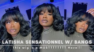 How to Tutorial, Review & GIVEAWAY:  Latisha Sensationnel What Lace Cloud 9 Synthetic Wig with bangs
