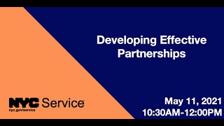 Developing Effective Partnerships