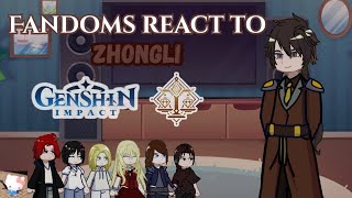 Fandoms react to Zhongli (1/2)• Genshin Impact• Part 4/7• 2× speed!