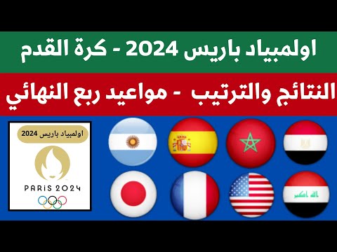 موعد وتوقيت مباريات ربع نهائي اولمبياد باريس 2024 وترتيب المجموعات المغرب وامريكا مصر وبارجواي