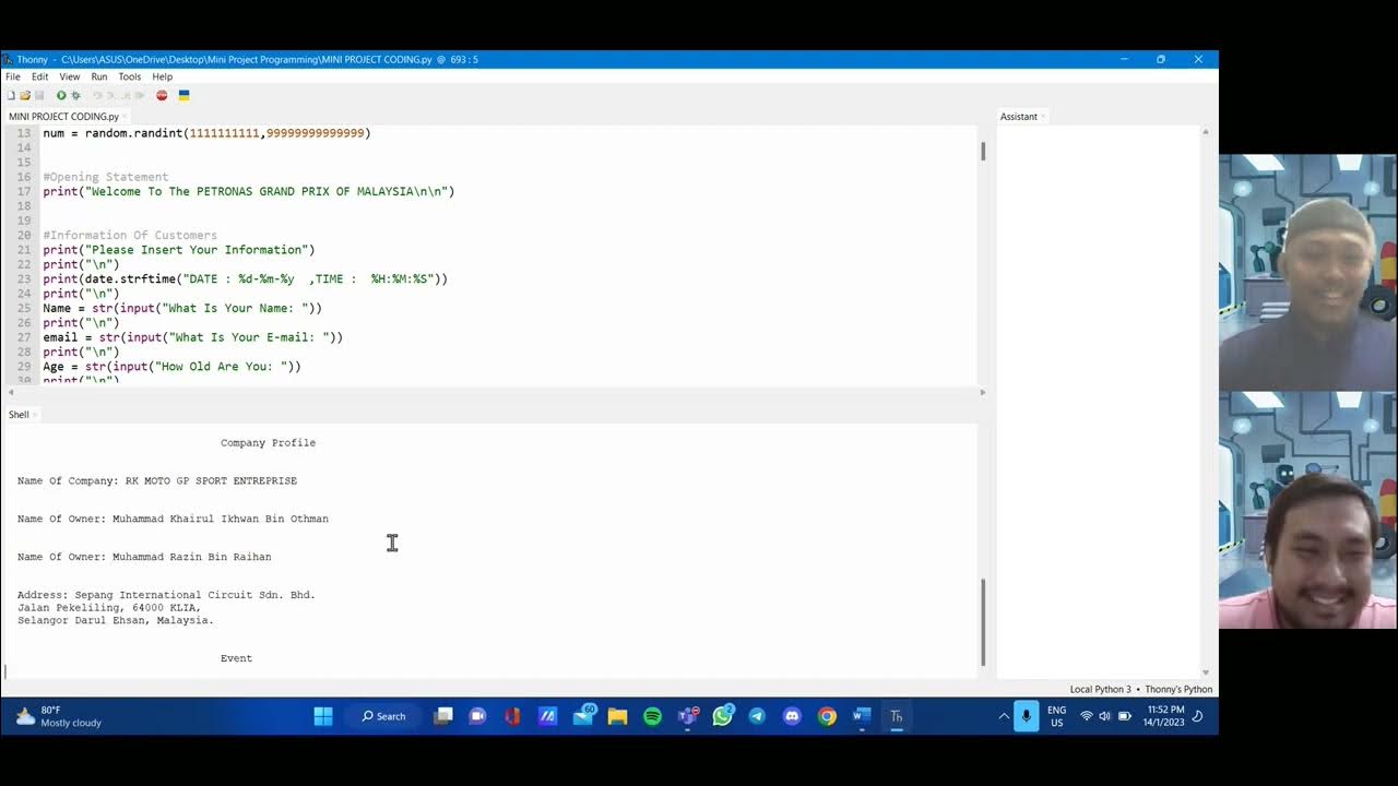 MOTO GP RACING TICKET SYSTEM USING PYTHON - L01-B01 (GROUP 4) - YouTube