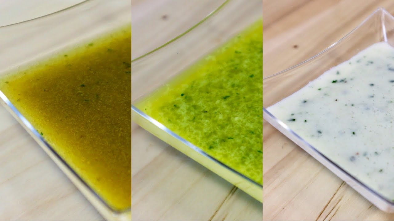 3 VINAGRETAS, SALSAS O ADEREZOS PARA ENSALADAS