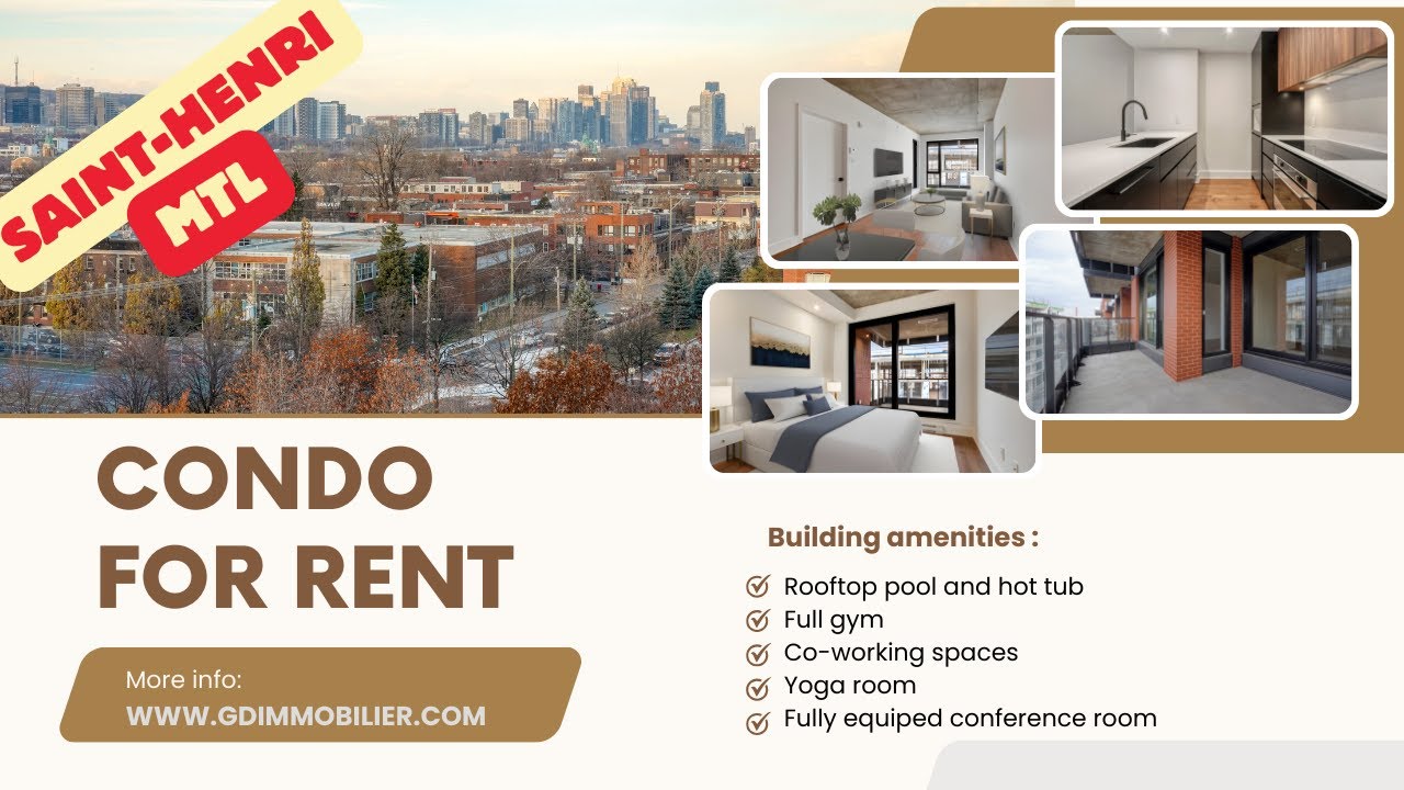 1 Bedroom apartment for rent at Galdin Condominiums Lachine Canal, Montreal YouTube