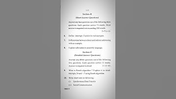 B.C.A 3rd semester paper 2019 "Computer Architecture and assembly language" #ccsu #bca #paper