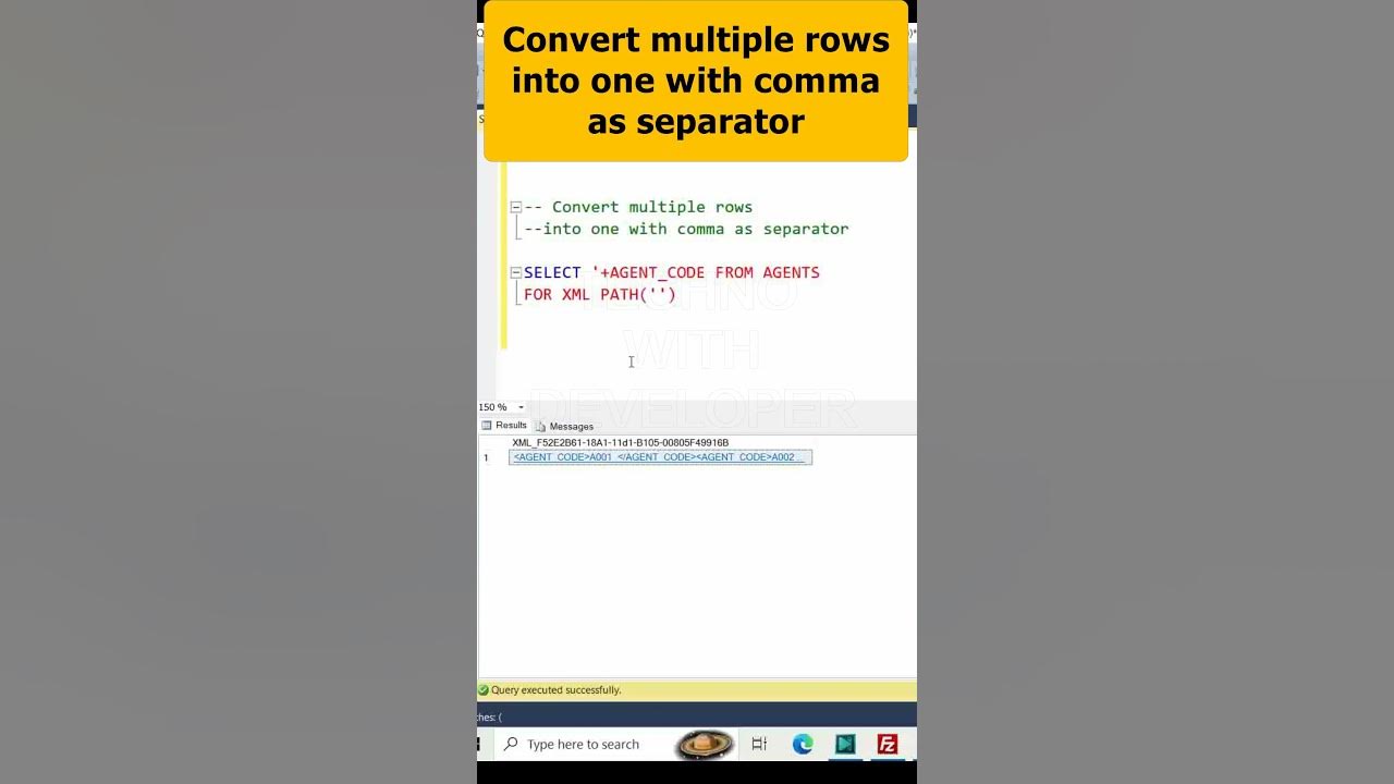 how to Convert multiple rows into one with comma as separator in sql ...