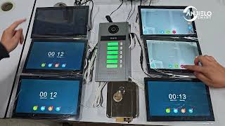Anjielo 6-24 apartment building AHD door connected to Tuya multiple screens one-touch call unlocking