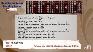 🎸 Roar - Katy Perry Guitar Backing Track with scale, chords and lyrics