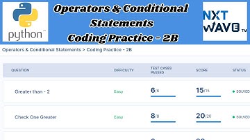 Operators & Conditional Statements | Coding Practice - 2B Answers | Python | NxtWave | CCBP 4.0