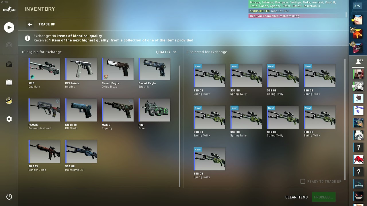 2021 train collection trade up