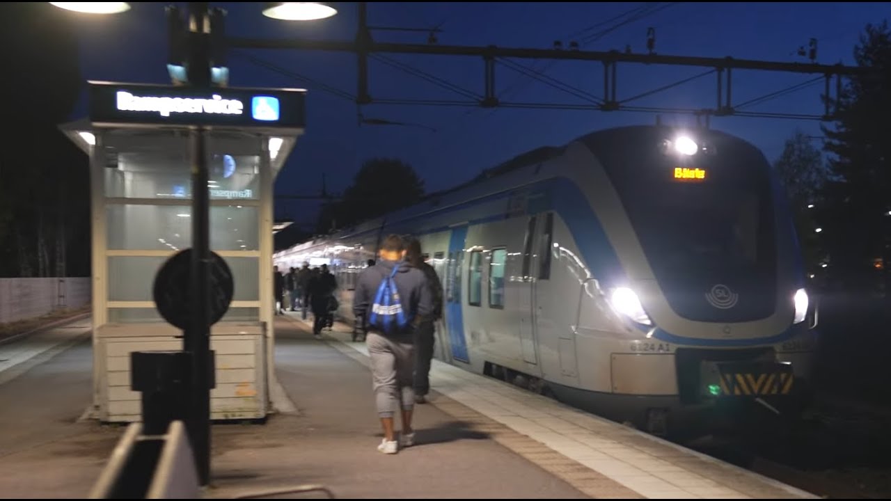 Sweden, Stockholm, train night ride from Jordbro to Farsta strand