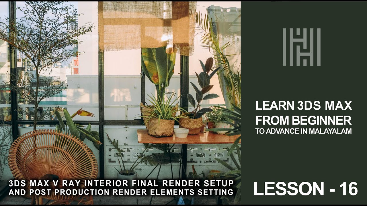 3DS MAX TUTORIAL LESSON 16 / Learn V Ray Render Setup & Render Elements ...