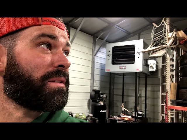 The Ultimate Workshop Heater: Waste Oil Heater Install - YouTube
