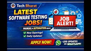 WFH testing jobs | Software testing Jobs 2026 | Manual &amp; Automation Testing | QA Jobs | Tech Bharat