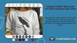 Original F-CAW-F Black Crow Pun Bird Cawing Grunge T-Shirt