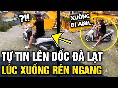 Thanh niên 'TỰ TIN' leo dốc Đà Lạt, đến lúc xuống tự nhiên 'RÉN NGANG' nhích không nổi | Tin 3 Phút