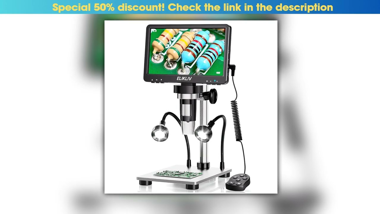 Elikliv EDM9 7 Inch 1080P LCD Digital Microscope 50X1200X Soldering Electronics Microscopes With