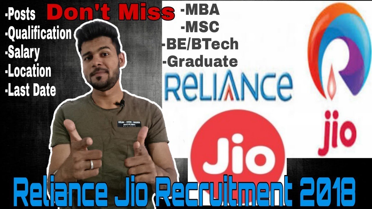 Reliance Jio Recruitment 2018 Reliance Jio News Reliance Jio Job