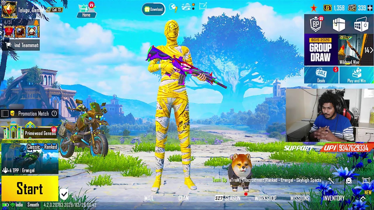 🔴 Live On Telugu Gamer BGMI Classics 🔥 | BATTLEGROUNDS MOBILE INDIA | BGMI | Pubg Mobile