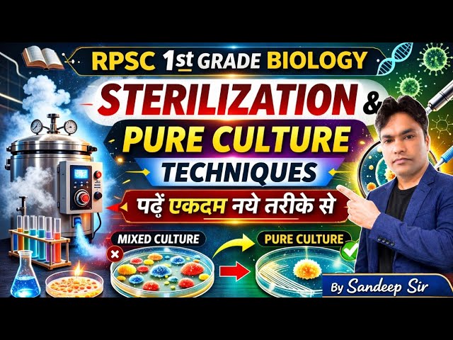 RPSC 1st Grade Biology | Sterilization & Pure Culture Techniques | Complete Concept