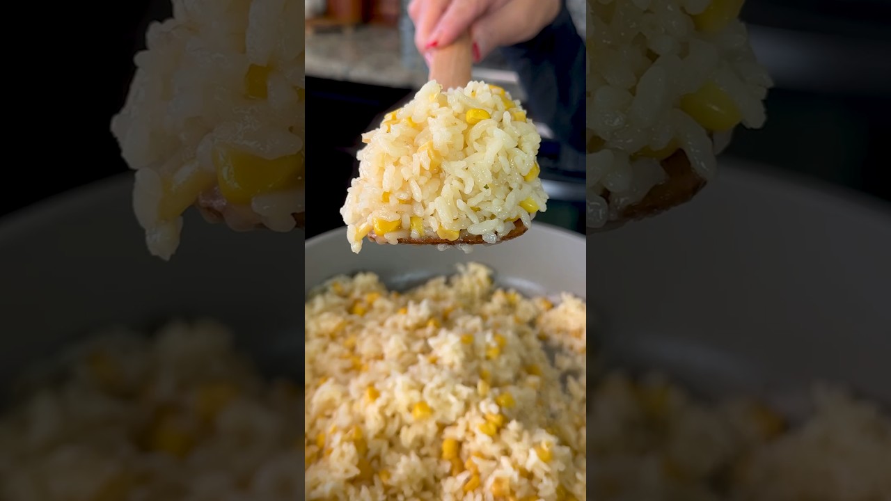 The Best Mexican White Rice with Corn Recipe Arroz Blanco Con Elote #shorts
