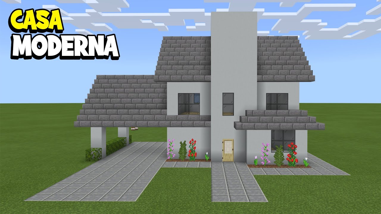 Minecraft - Como fazer uma Casa Moderna Pequena -   Casas modernas  pequenas, Casas minecraft, Casas minecraft fáceis