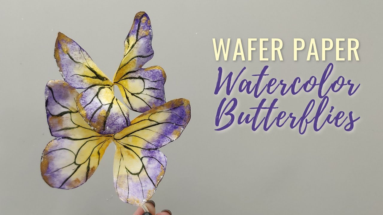 How To Make Wafer Paper Watercolor Butterflies Free Template Anna