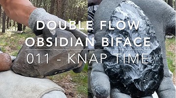 011 Double Flow Obsidian Biface - Direct Percussion Flint Knapping - Another Helmet Nodule