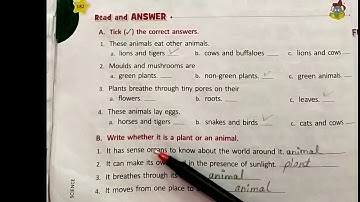 Class-3 Science Chapter-2 Animals and Plants (Exercise)