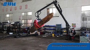 new design log trailer with crane/log loader grapple