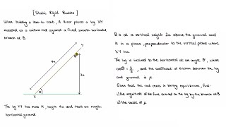 Solving A Static Rigid Bodies Problem With Moments and Resolving Forces (Applied Forces)