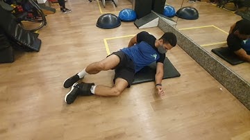 Adução de quadril em decúbito lateral com Caneleira