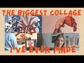 How i  made a 6 foot collage  large scale collage art scaling an image sticking paper to wood panel