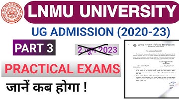 LNMU Part 3 Practical Exam Date 2023 | lnmu part 3rd practical exam session 2020-23