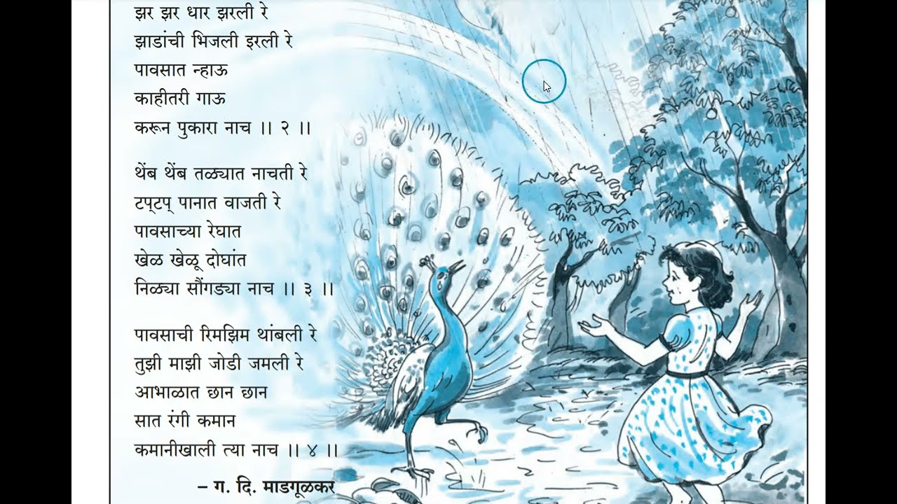 Class 5, Marathi, L No 1, Naach re Mora Naach ,easy explanation in Hindi.